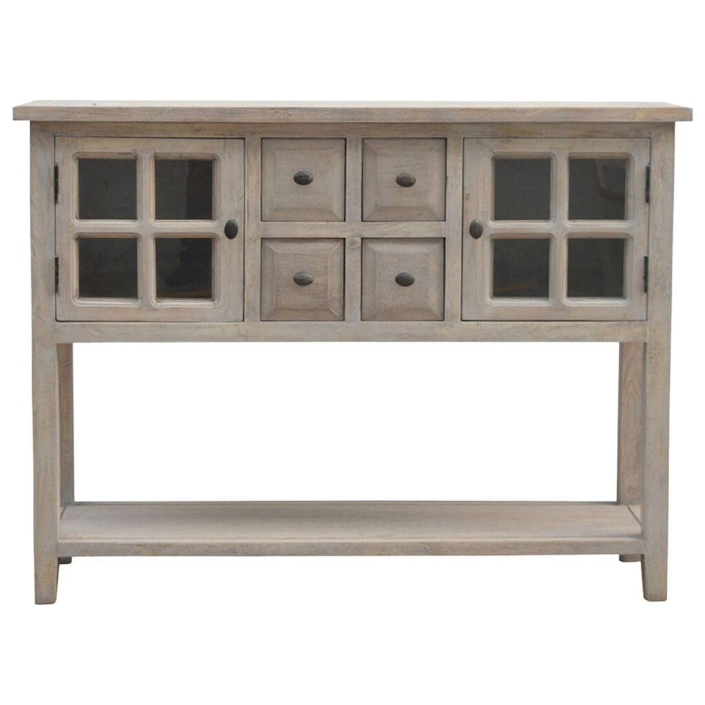 Canada 2 Door 4 Drawer Glazed Console Suppliers