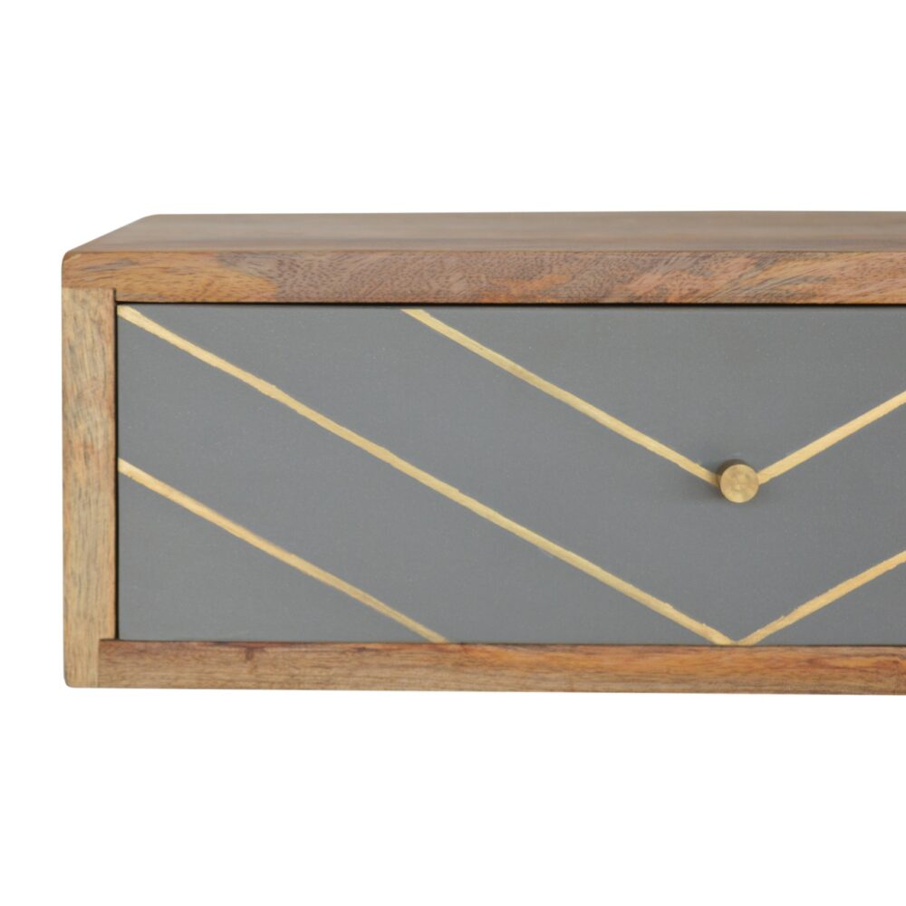 IN1284 - Wall Mounted Sleek Cement Brass Inlay Bedside dropshipping