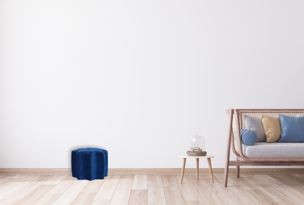 Blue Velvet Star Footstool - Image 10