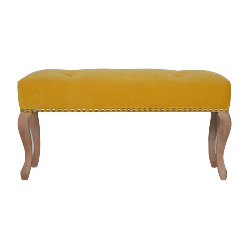 Canada French Style Mustard Velvet Bench Suppliers