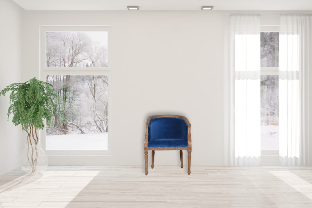 Royal Blue Velvet Occasional Chair - Image 10