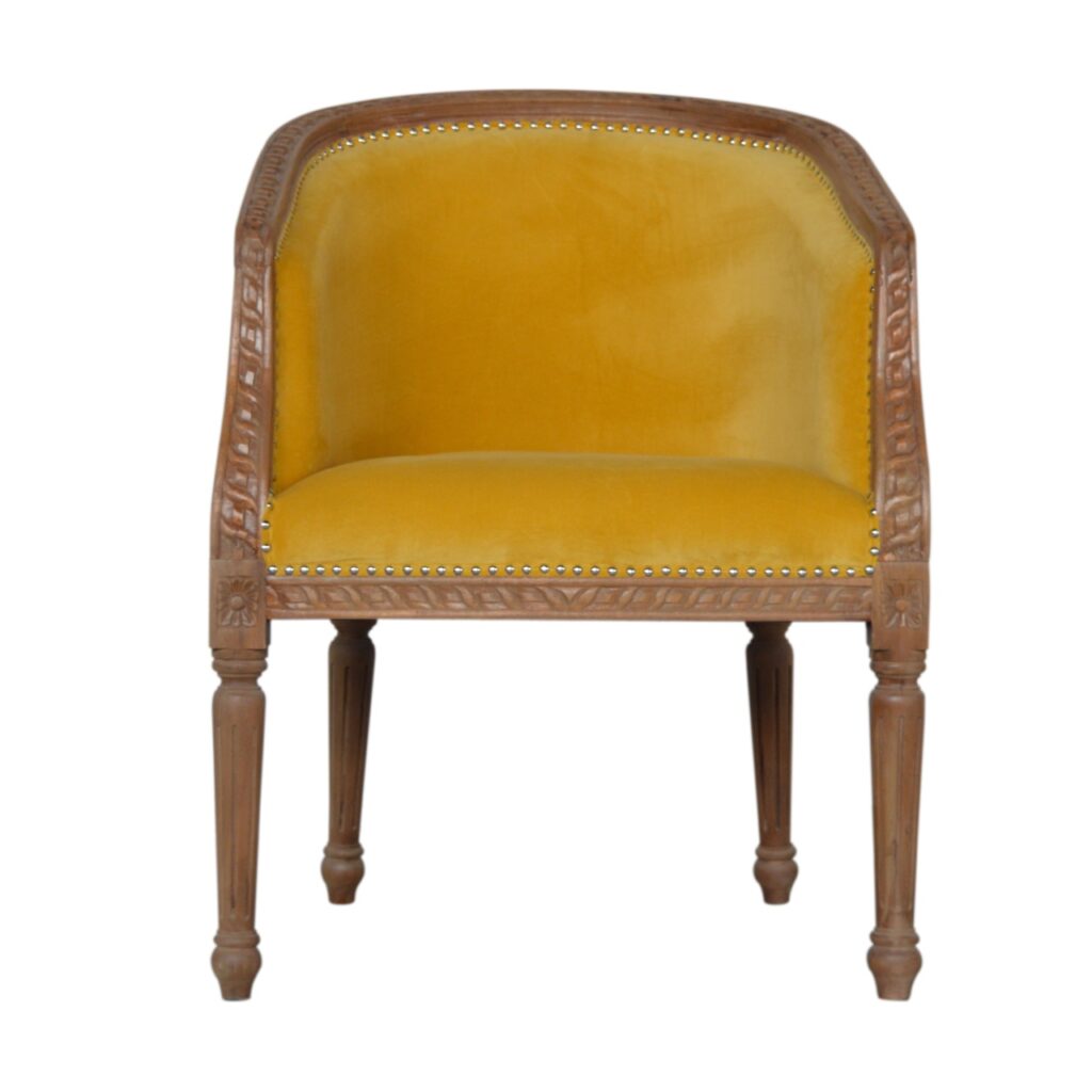 Canada Mustard Velvet Occasional Chair Suppliers