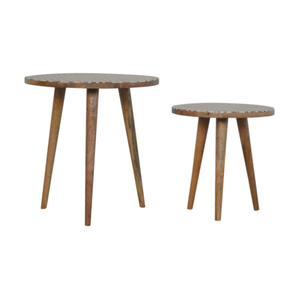 Canada White Pattern Footstool Set of 2 Suppliers