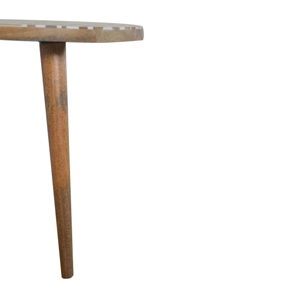 White Patterened Set of 2 Footstools for wholesale