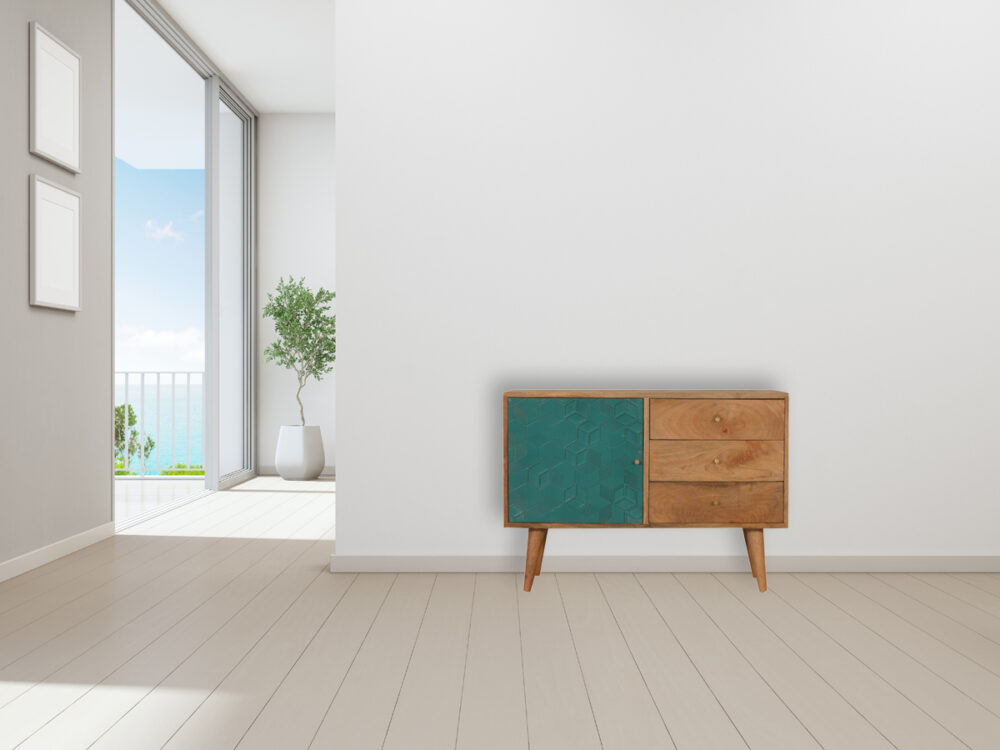 Acadia Teal Cabinet with Drawers - Image 10