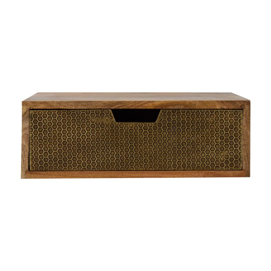 Canada Floating Honeycomb Brass Nightsand Suppliers