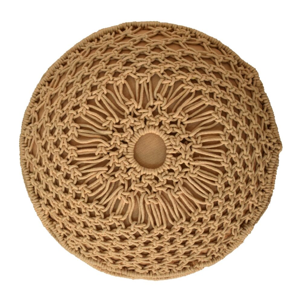 Crotchet Mustard Footstool - Image 9