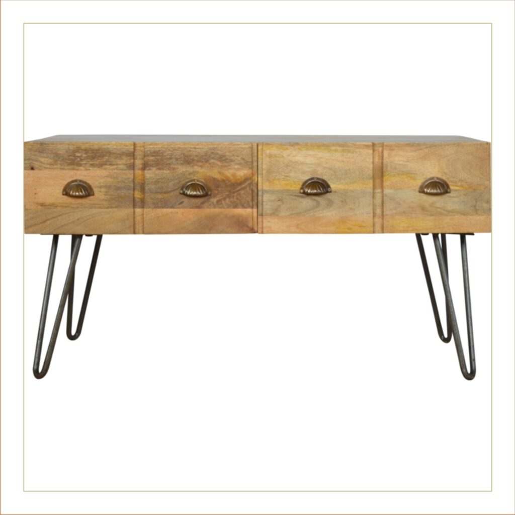 Canada Iron Base Coffee Table with 2 Drawers Suppliers