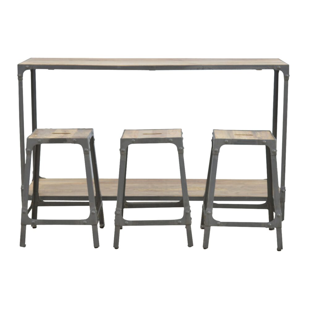 Hallway Console with 3 Stools - Image 9