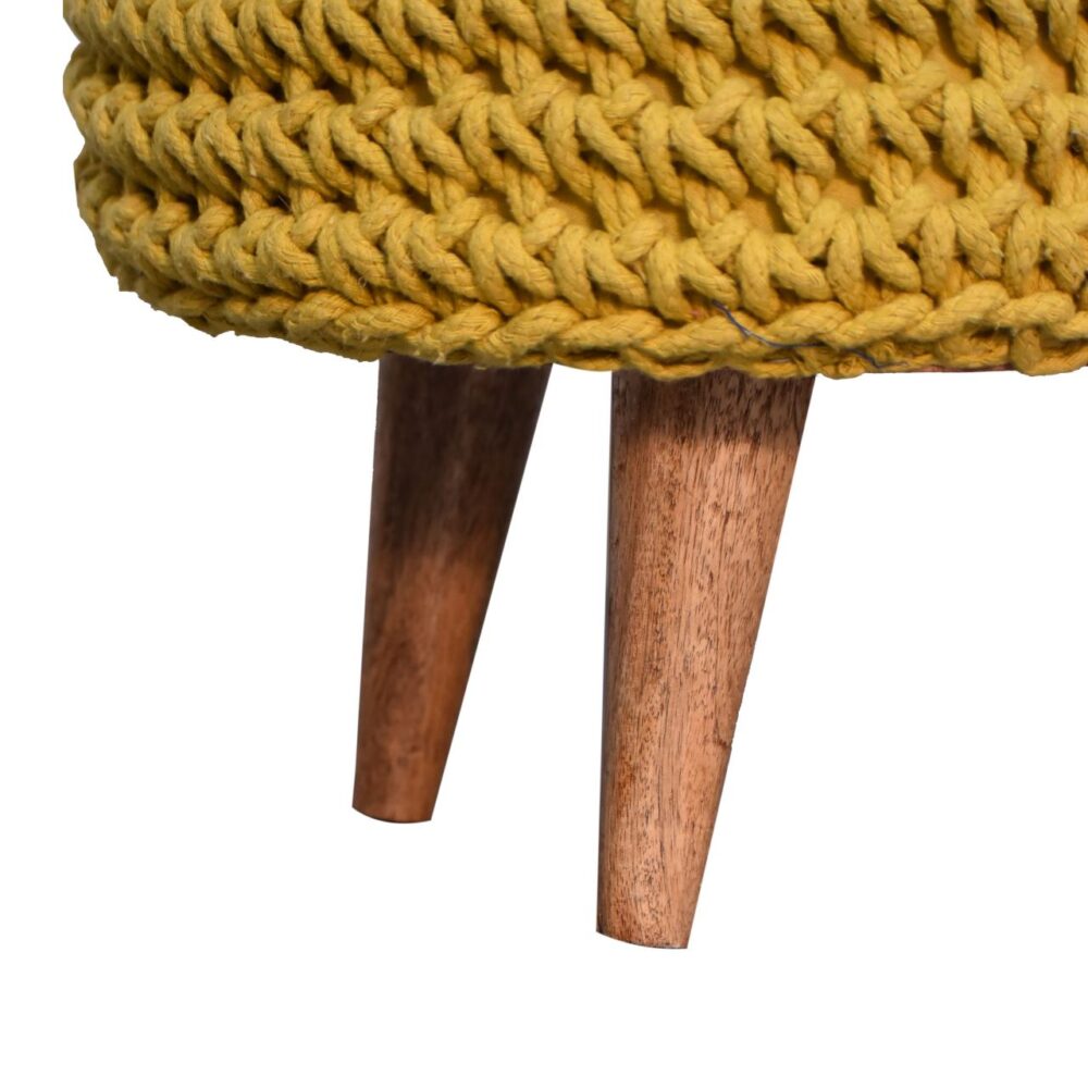 Keeva Mustard Oblong Footstool - Image 9