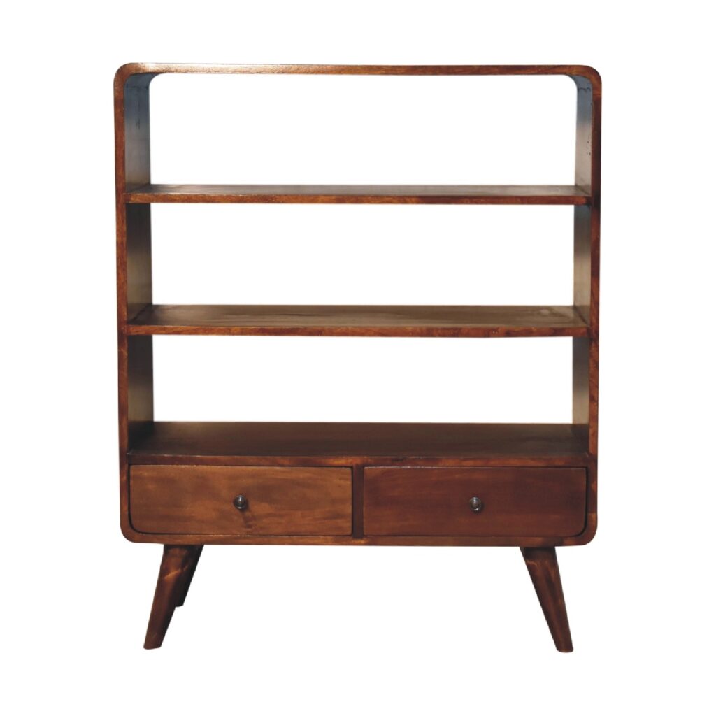 Canada Curved Chestnut Low Bookcase Suppliers