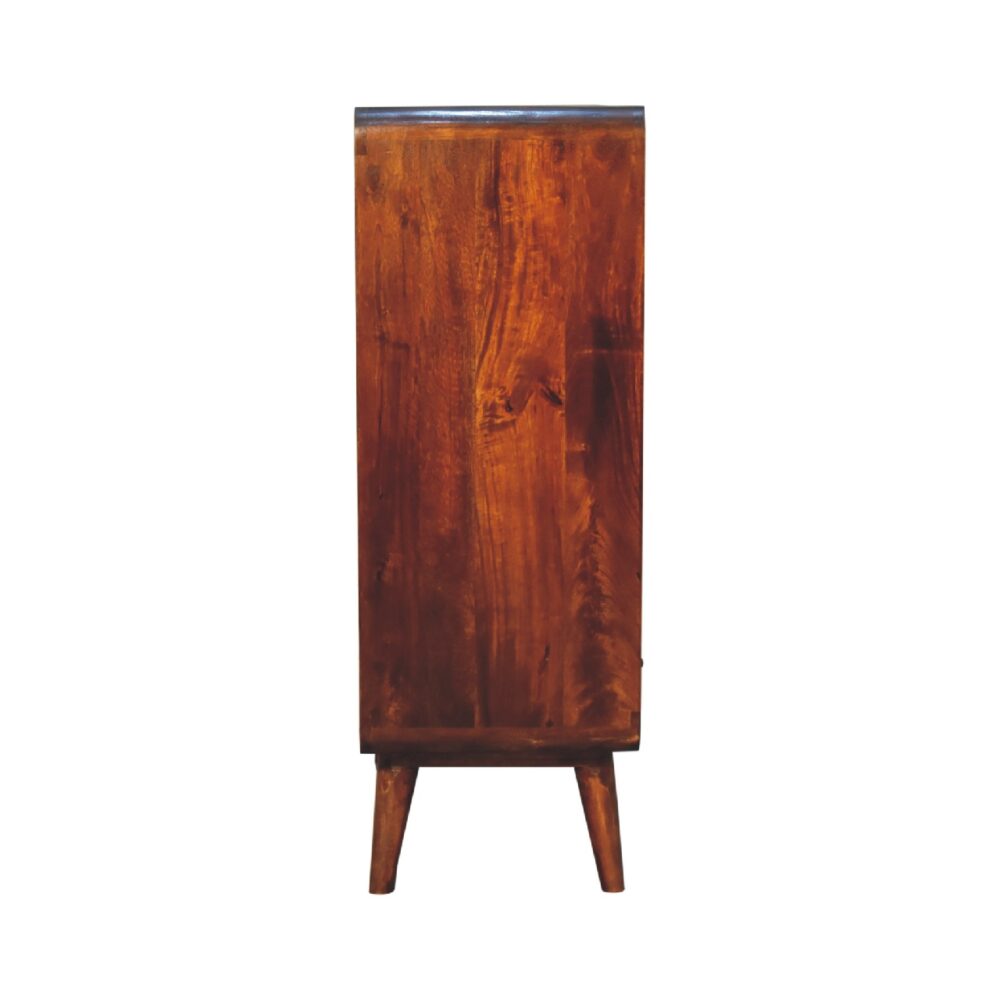 Curved Chestnut Low Bookcase - Image 9