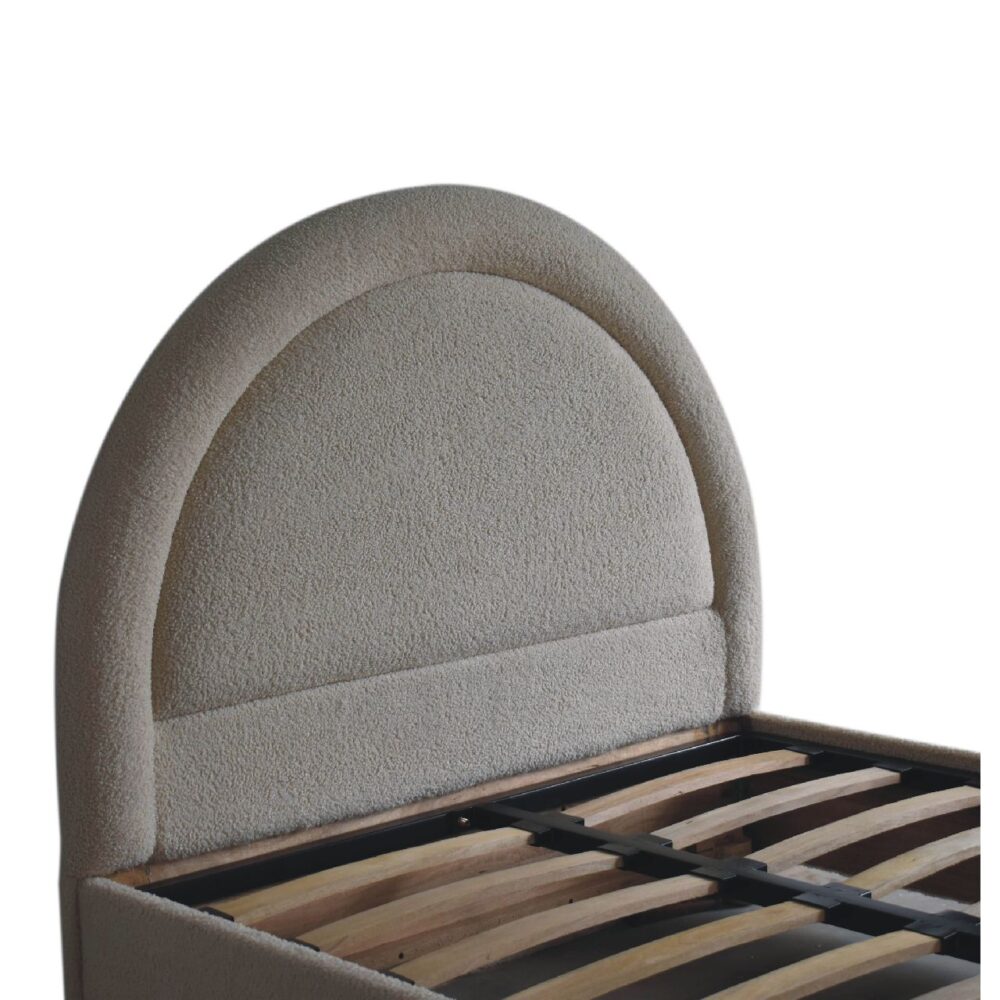 Cream Boucle Double Bed - Image 5