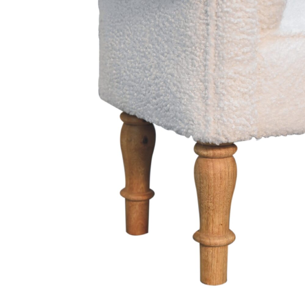 White Boucle Bedroom Bench - Image 8