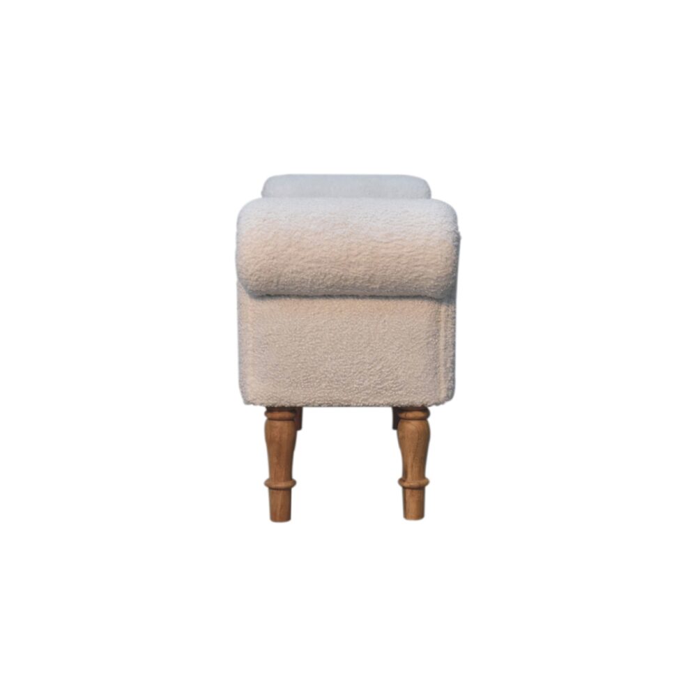 White Boucle Bedroom Bench - Image 9