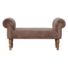 Mocha Faux Fur Bedroom Bench - Image 11