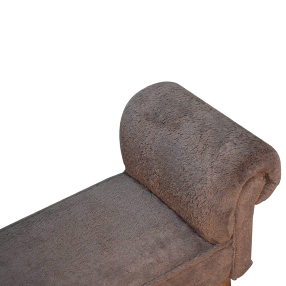 Mocha Faux Fur Bedroom Bench - Image 6