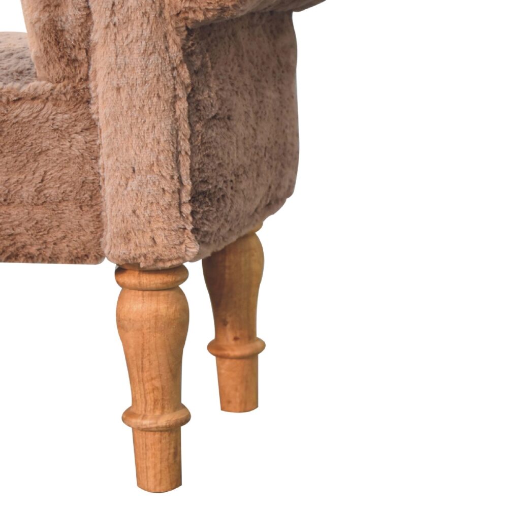 Mocha Faux Fur Bedroom Bench - Image 8