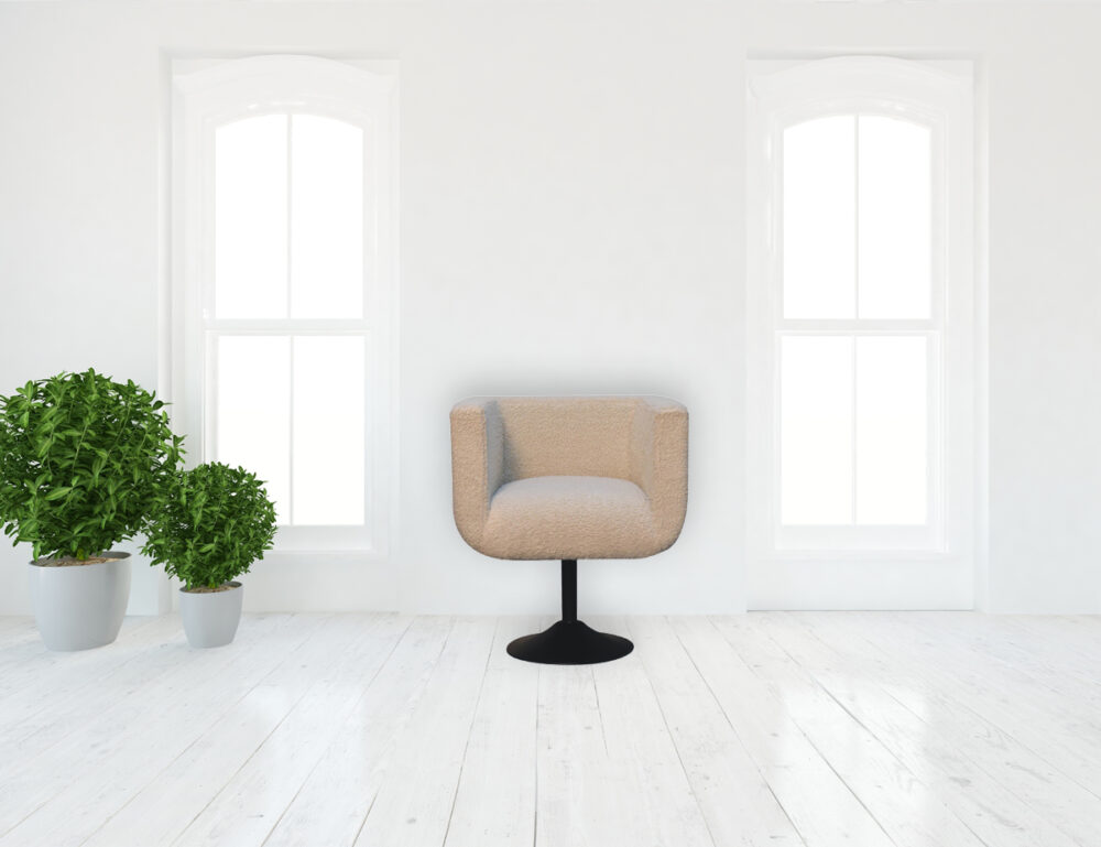 Cream Boucle Swivel Chair - Image 10