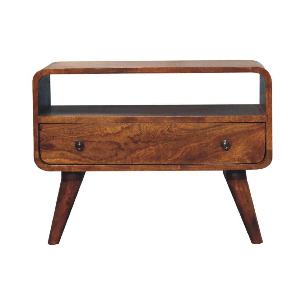 Canada Mini Chestnut Curved Media Unit Suppliers
