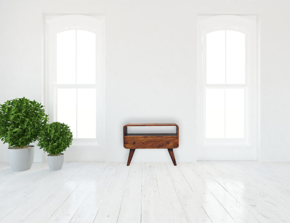Mini Chestnut Curved Media Unit - Image 10