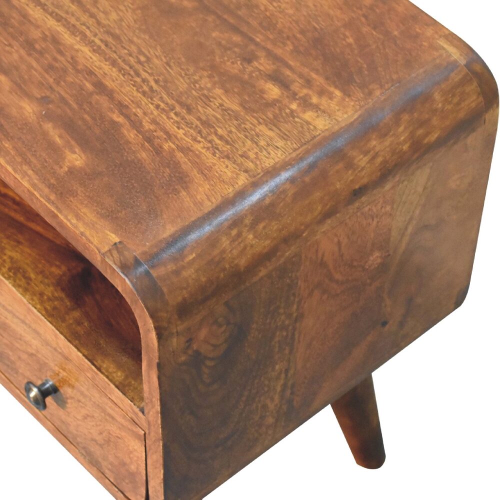 Mini Chestnut Curved Media Unit - Image 5