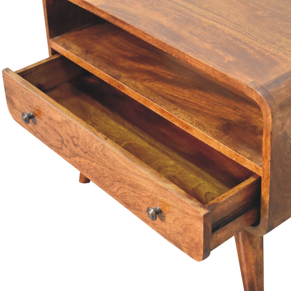 Mini Chestnut Curved Media Unit - Image 6
