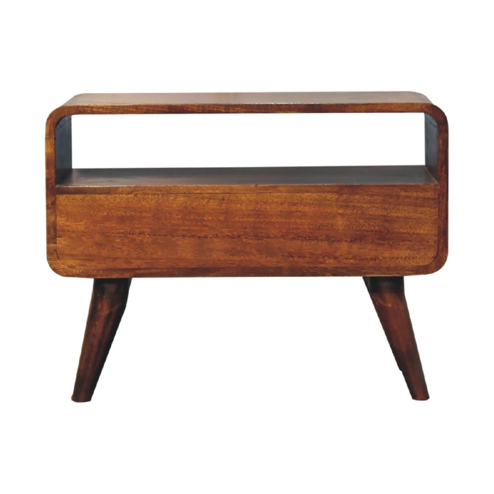 Mini Chestnut Curved Media Unit - Image 9