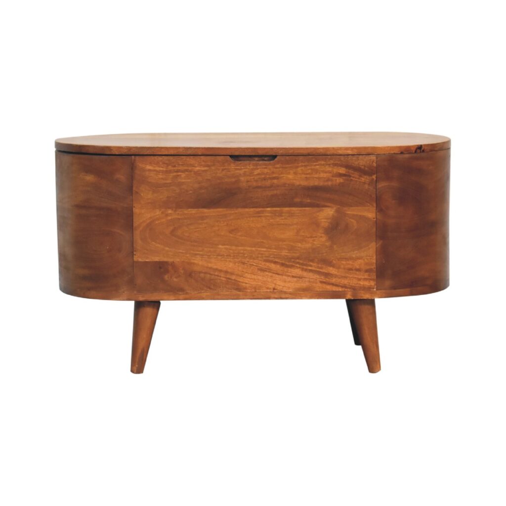 Canada Chestnut Rounded Lid up Blanket Box Suppliers