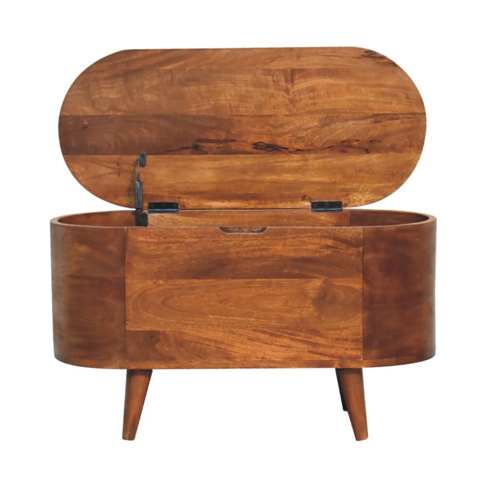 Chestnut Rounded Lid up Blanket Box - Image 7