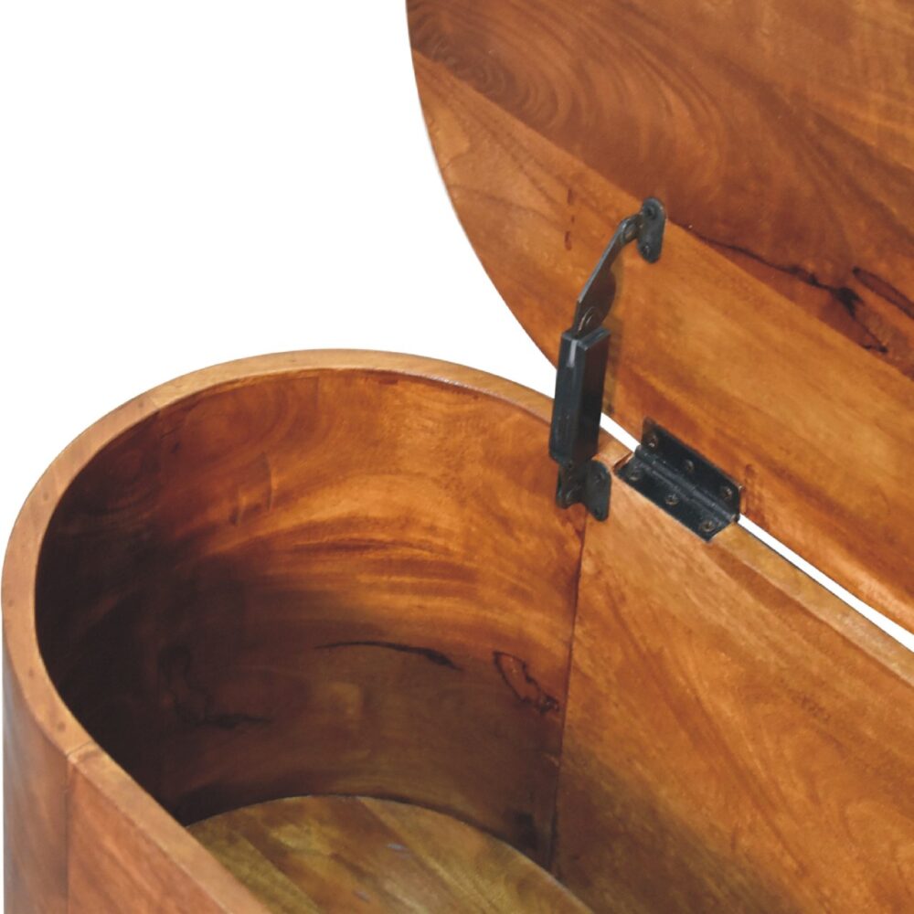 Chestnut Rounded Lid up Blanket Box - Image 8