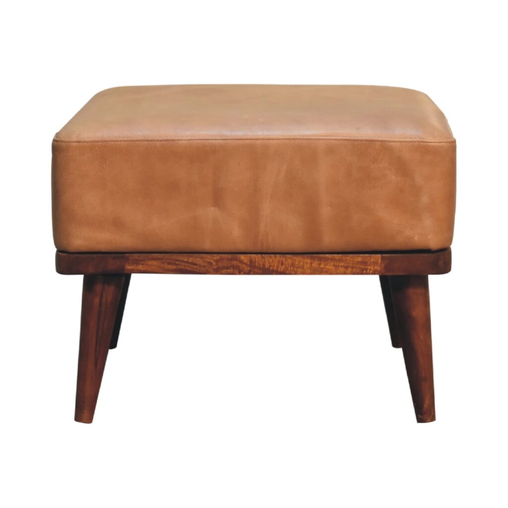 Canada Tan Buffalo Leather Tan Footstool Suppliers