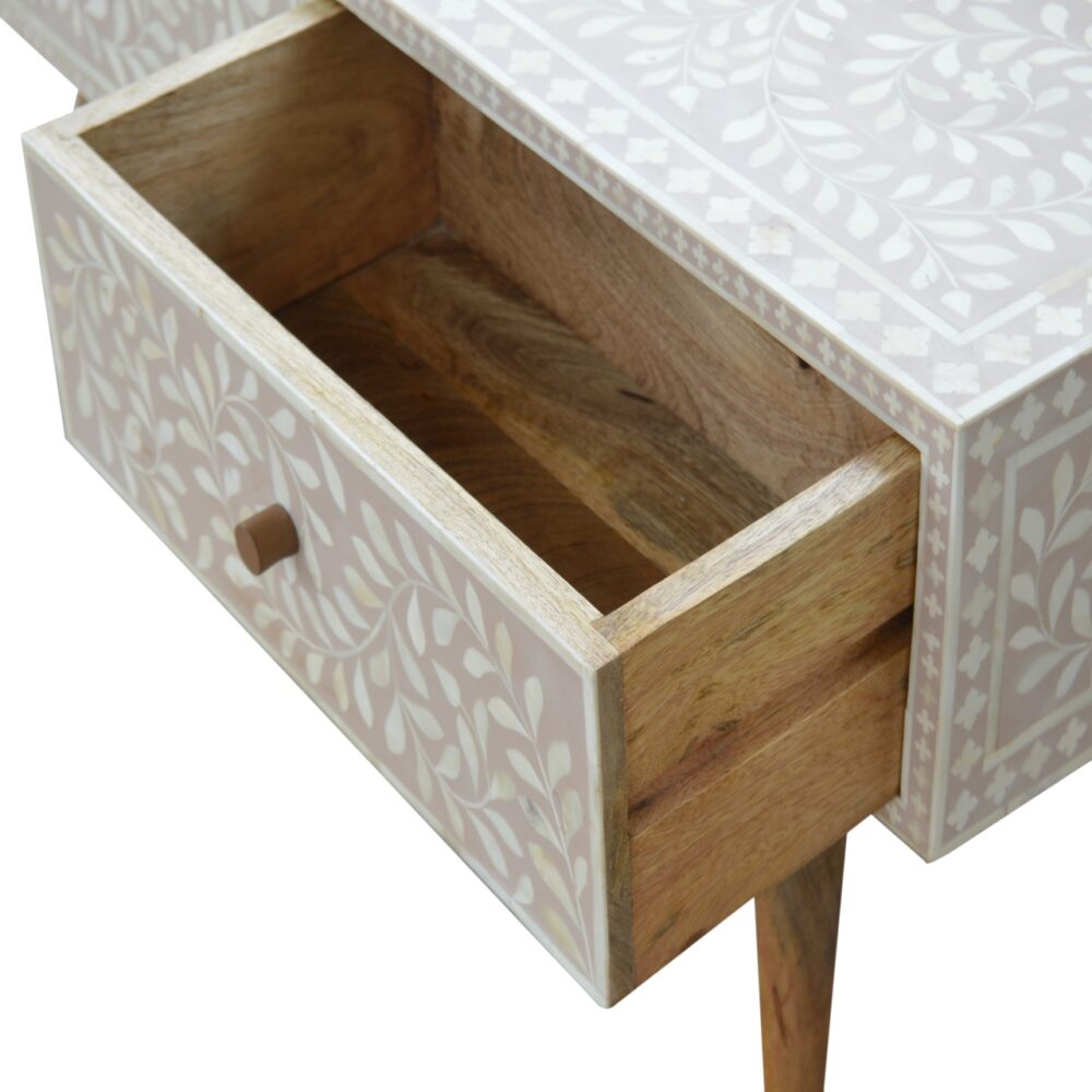 Taupe Floral Bone Coffee Table - Image 7