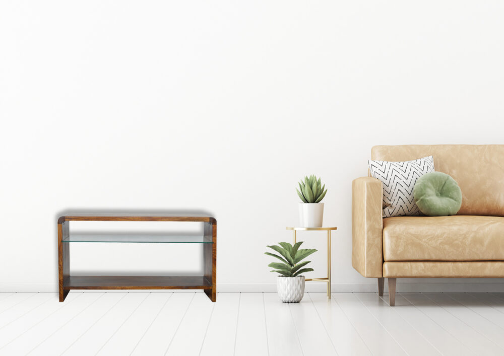 Chestnut Glass Shelf Media Unit - Image 10