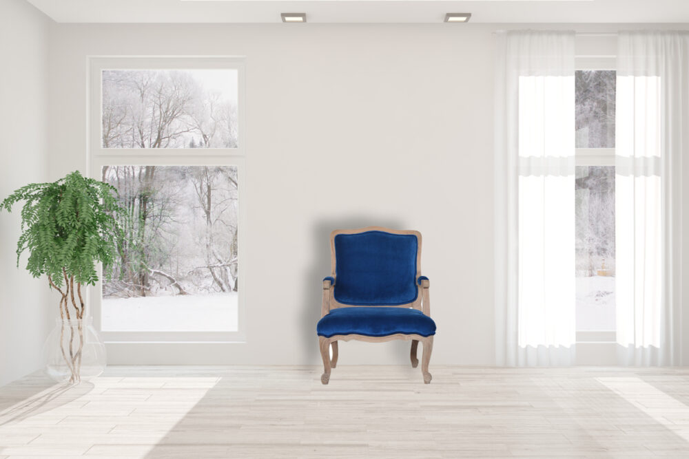 Royal Blue Velvet French Chair - Image 10