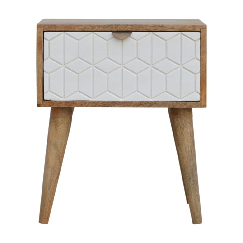 Canada Sleek White Carved Nightsand Suppliers
