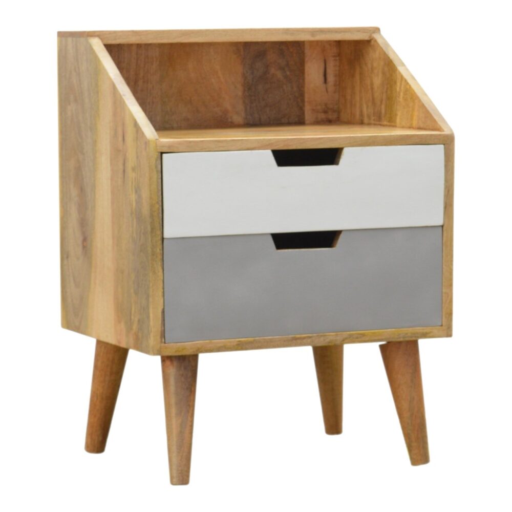 wholesale IN666 - White and Grey Painted Raised Back Bedside Table for resale