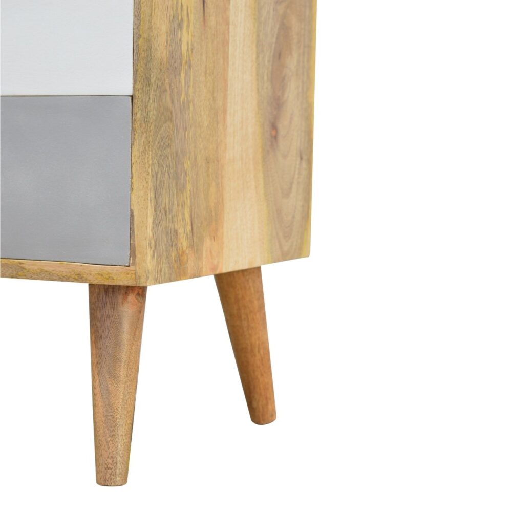 IN666 - White and Grey Painted Raised Back Bedside Table for resell