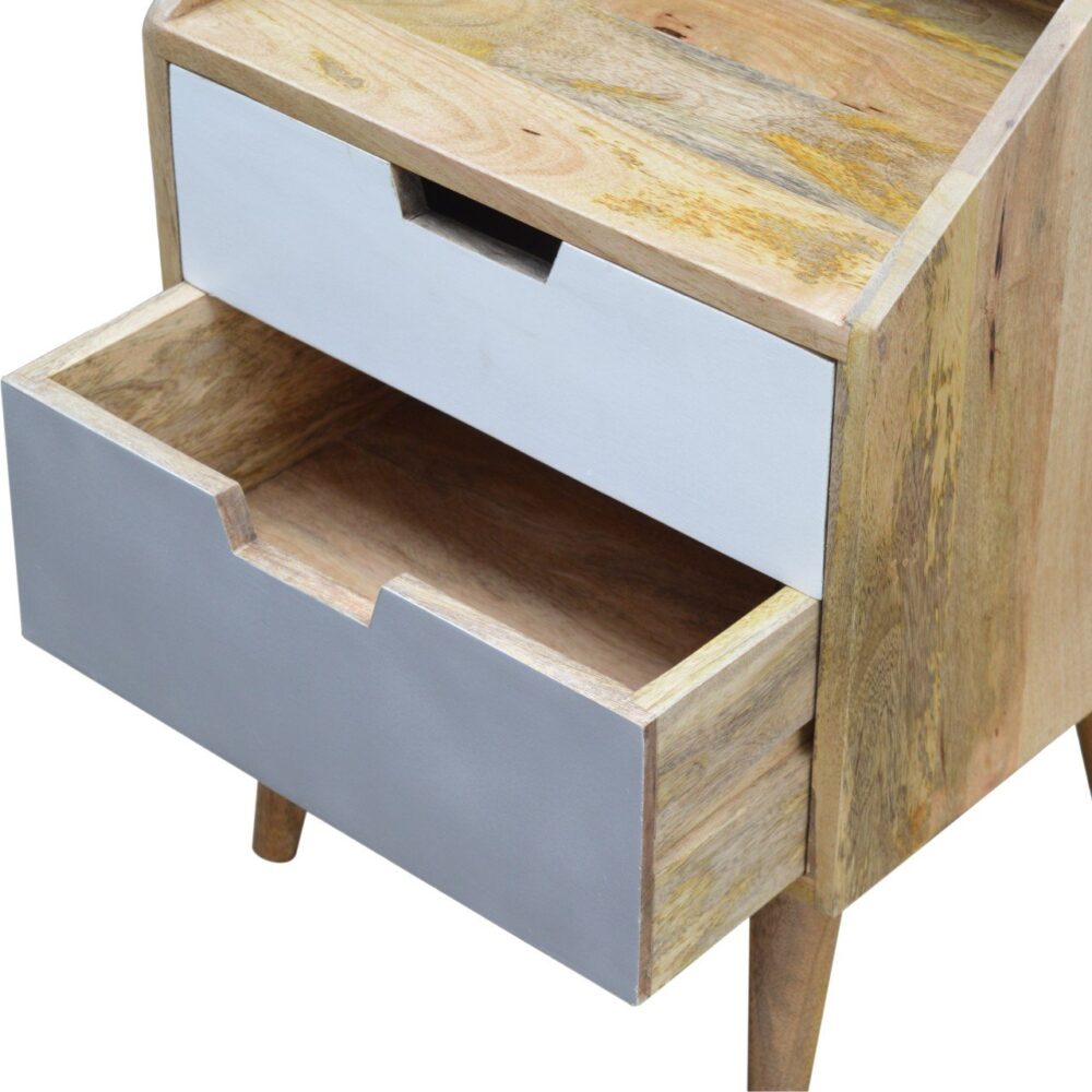 wholesale IN666 - White and Grey Painted Raised Back Bedside Table for resale