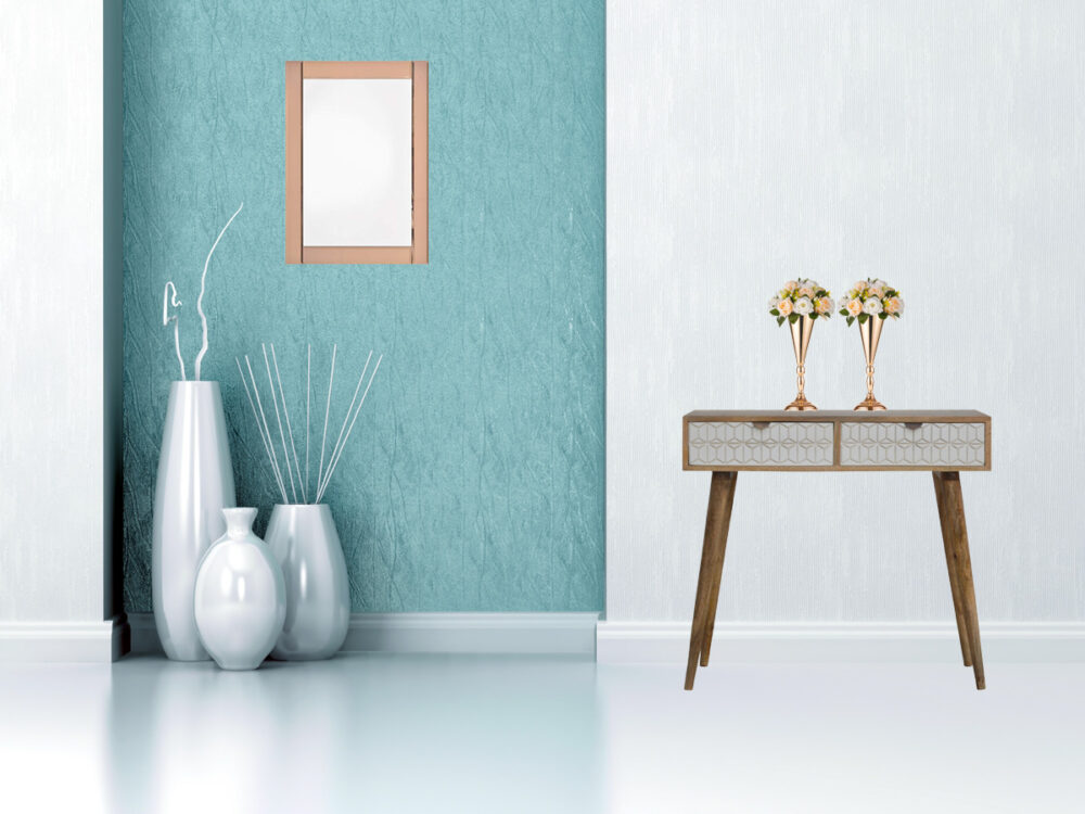 Sleek White Carved Console Table - Image 10