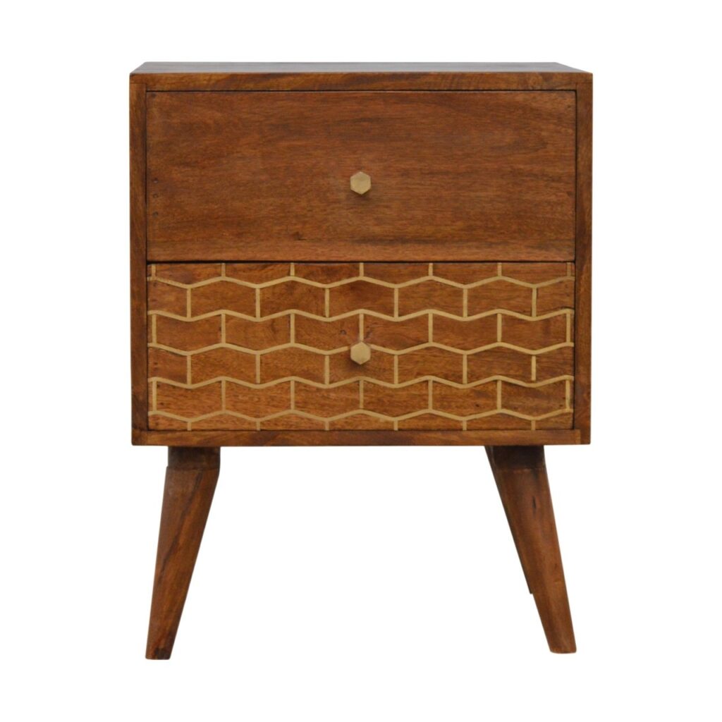 Canada Gold Art Pattern 2 Drawer Nightsand Suppliers