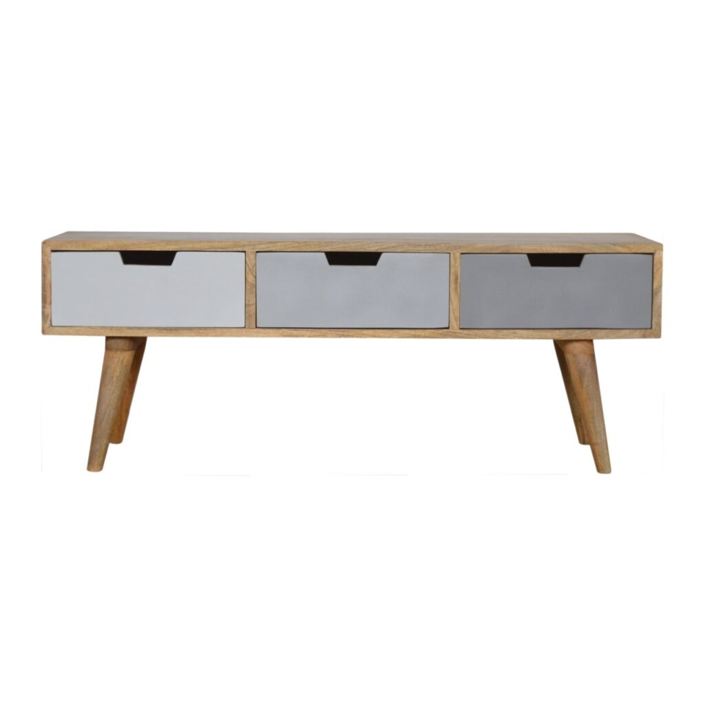 Canada Grey Painted 3 Drawer Media Unit Suppliers