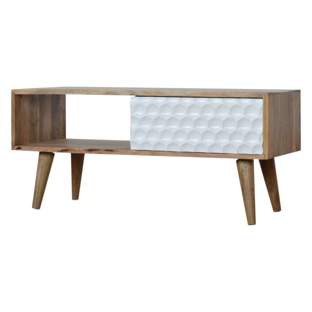Honeycomb Carved Coffee Table - Image 2