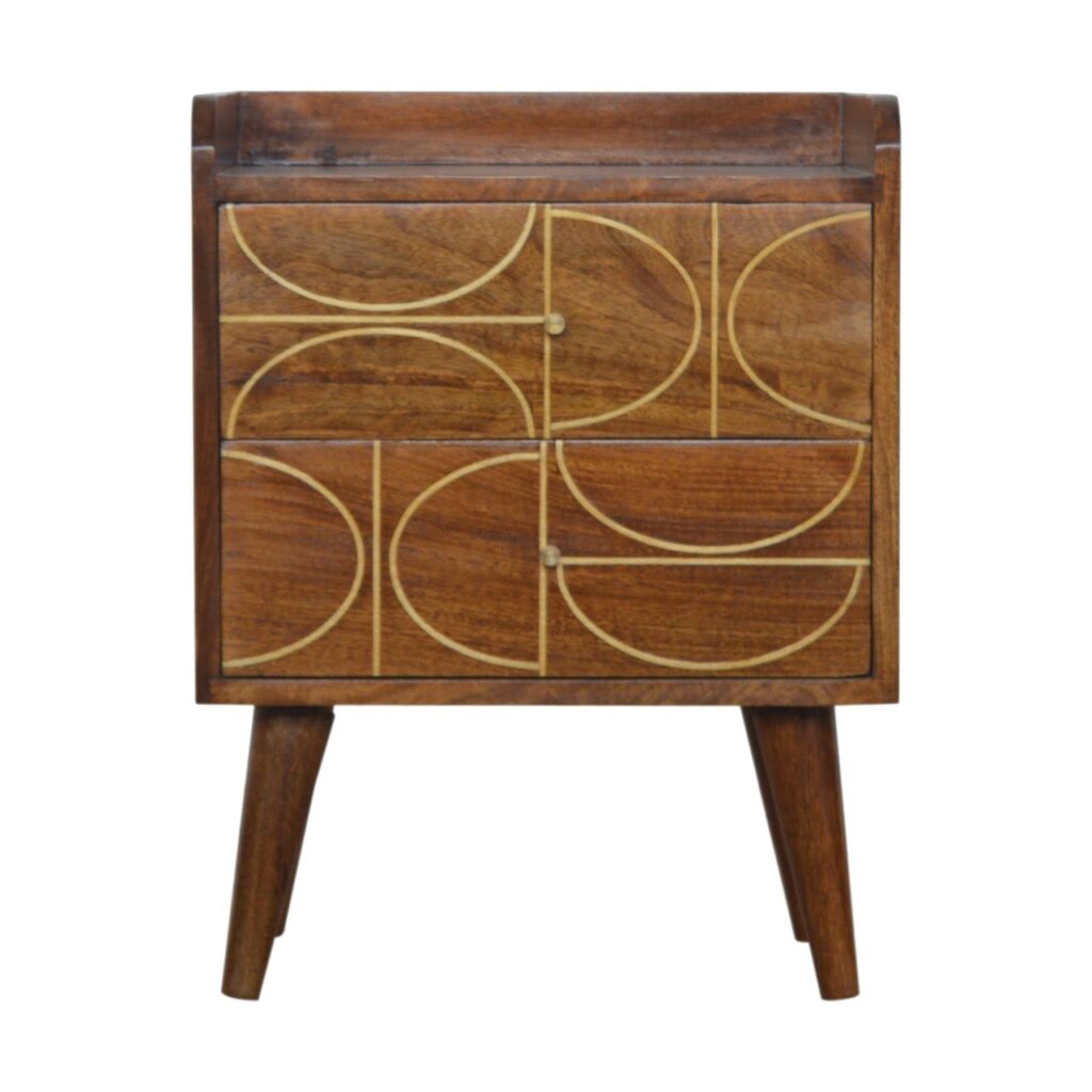 Canada Chestnut Inlay Abstract Nightsand Suppliers