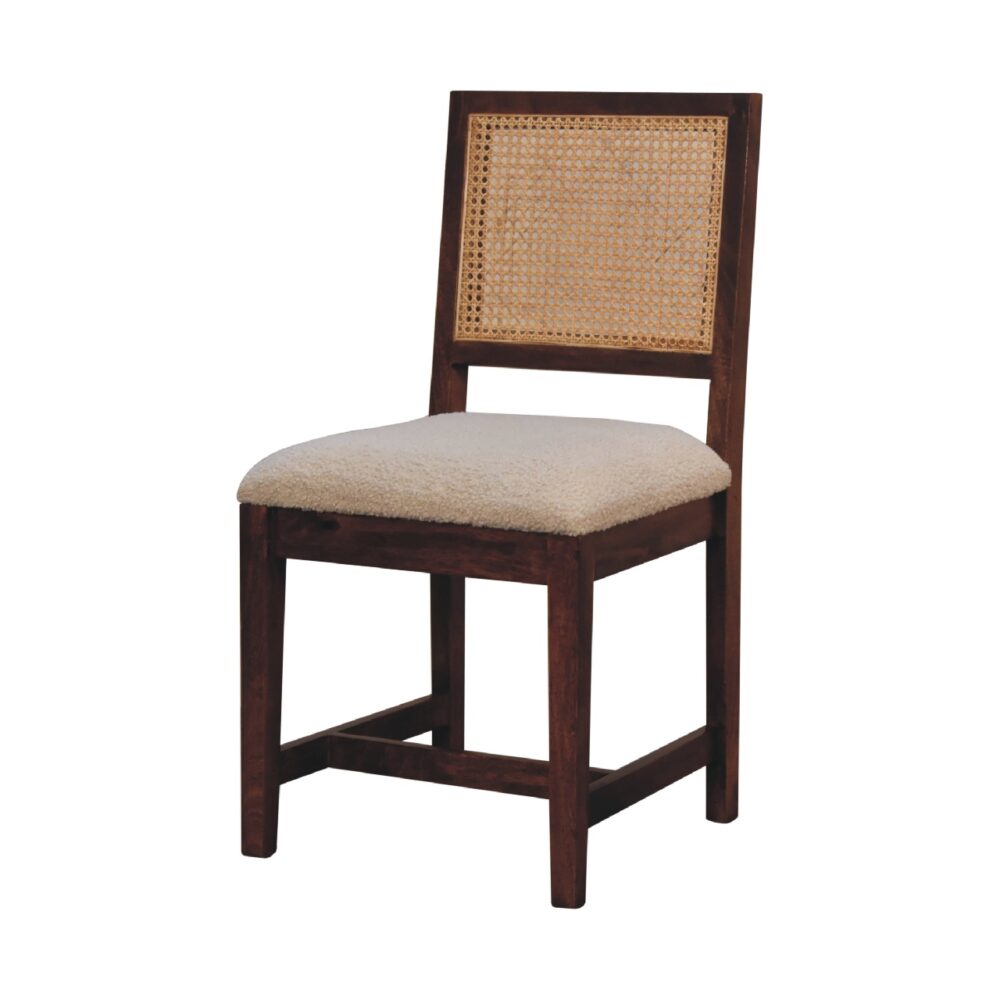 Cream Boucle Rattan Chair - Image 2