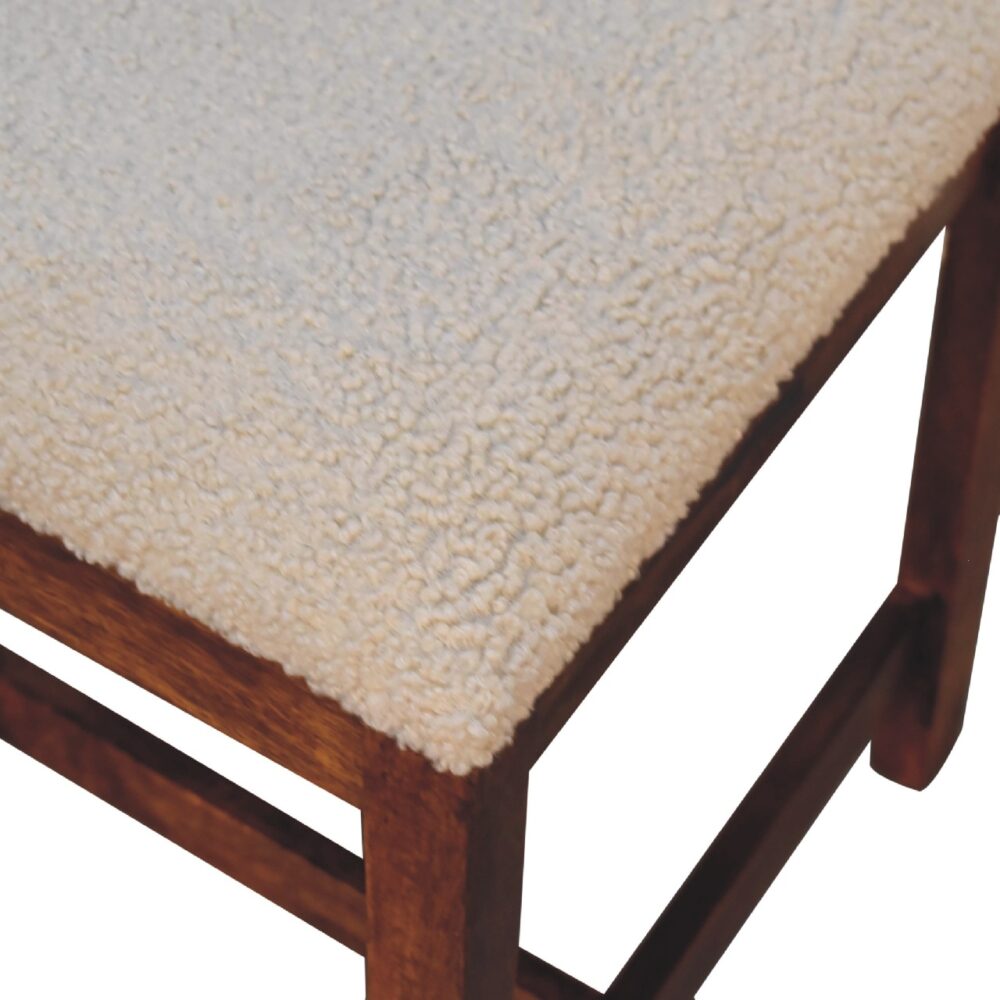 Cream Boucle Rattan Chair - Image 5