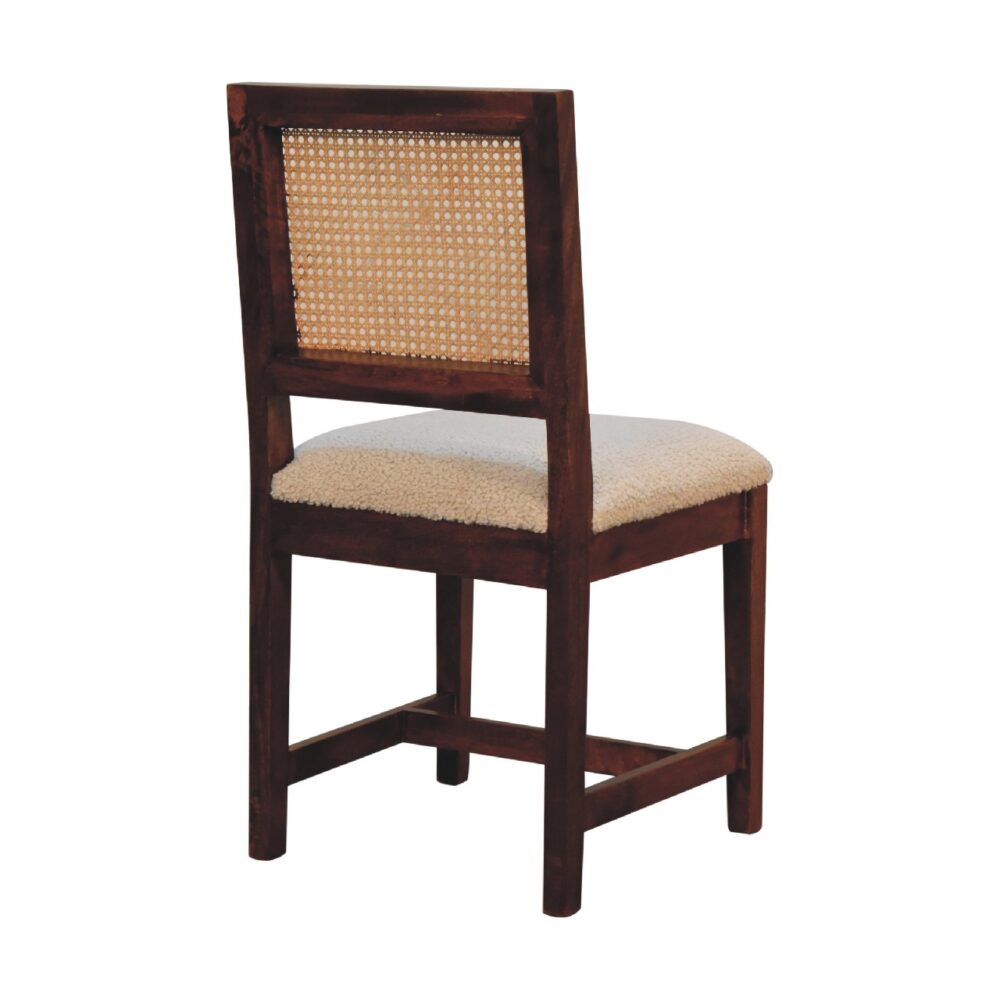 Cream Boucle Rattan Chair - Image 7