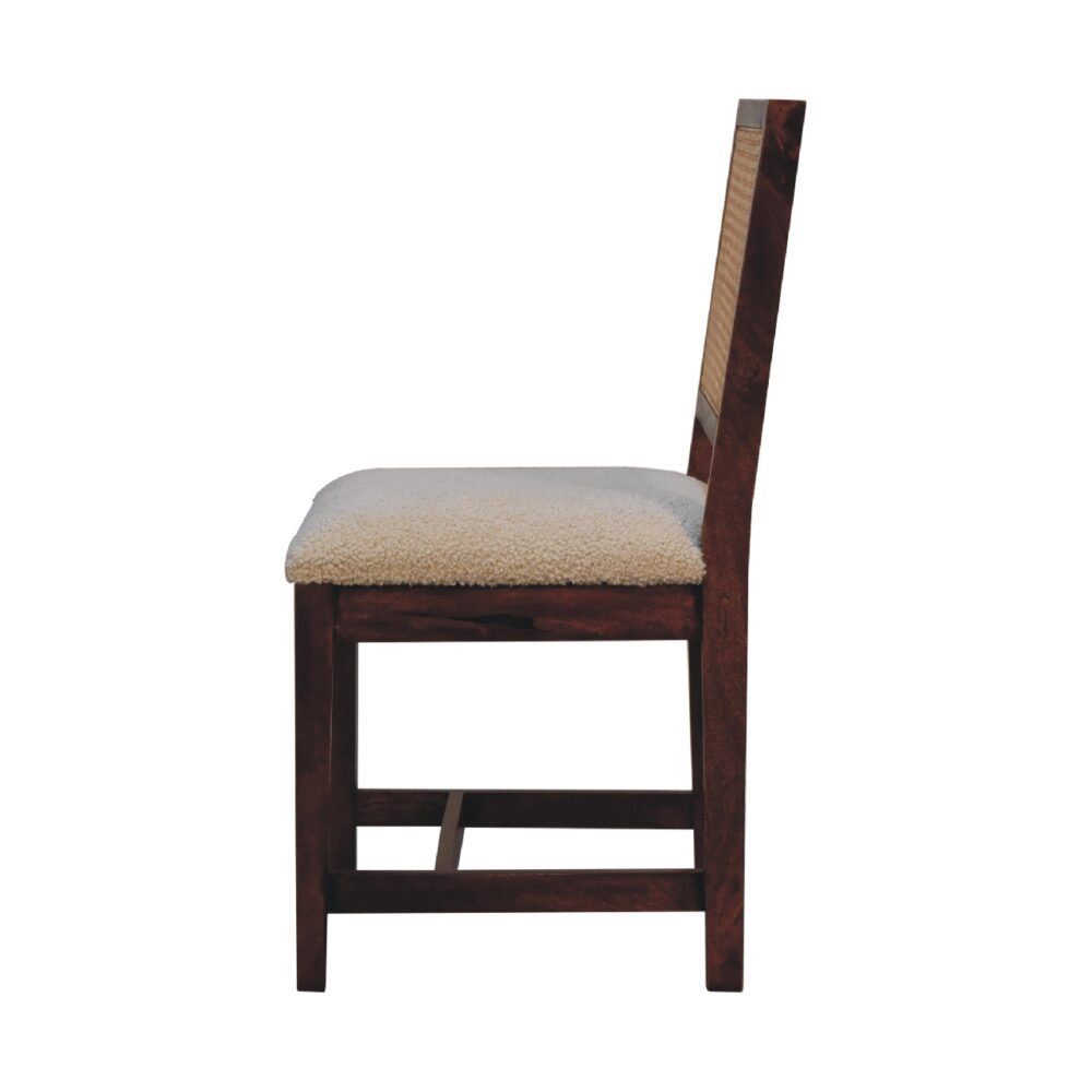 Cream Boucle Rattan Chair - Image 8