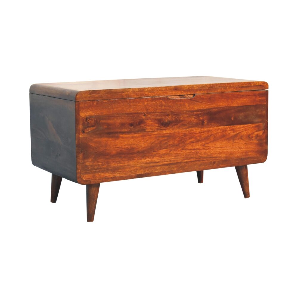 Curved Chestnut Blanket Box - Image 3