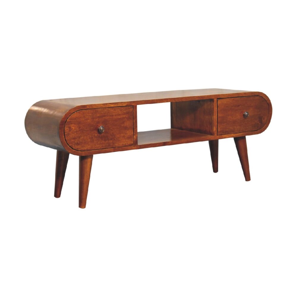 Chestnut Circular TV Unit - Image 3